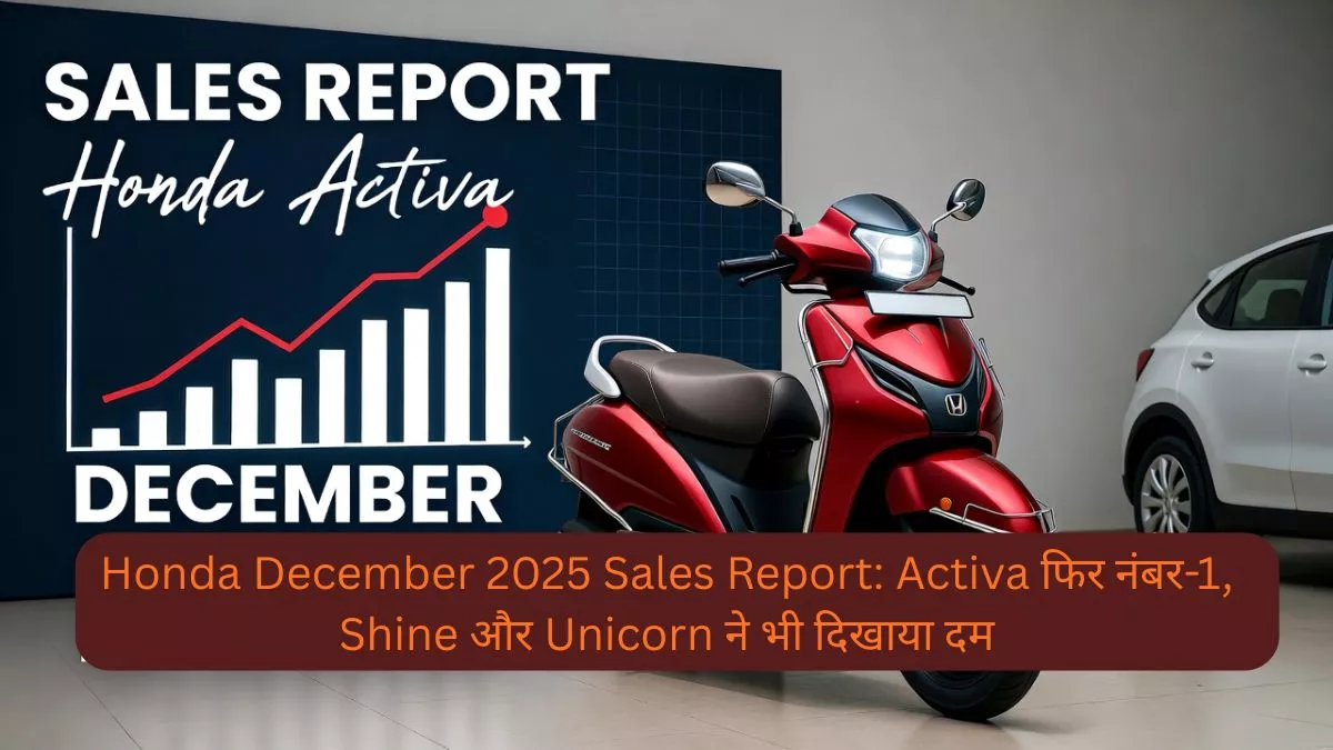 Honda December 2025 Sales Report Activa फिर नंबर-1, Shine और Unicorn ने भी दिखाया दम