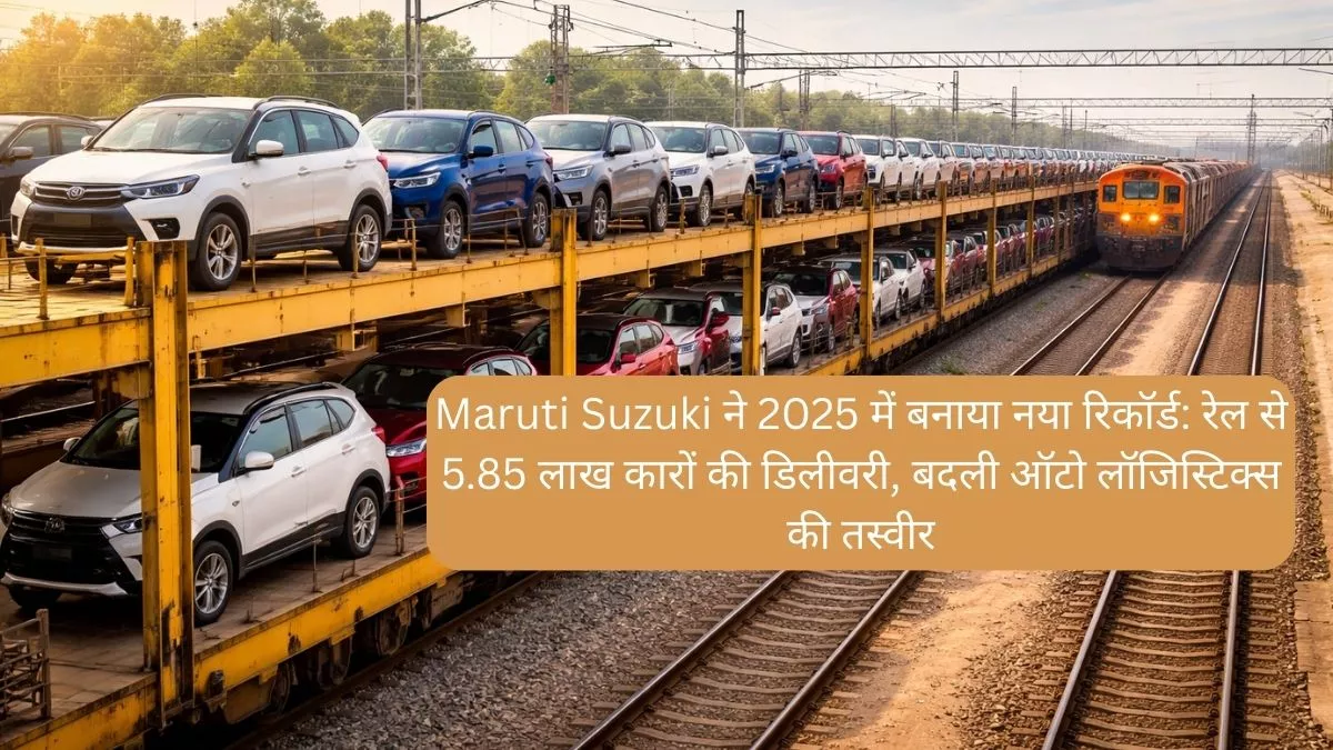 Maruti Suzuki ने 2025 में बनाया नया रिकॉर्ड रेल से 5.85 लाख कारों की डिलीवरी, बदली ऑटो लॉजिस्टिक्स की तस्वीर